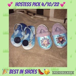 Disney Frozen slippers & sandals M 7/8 toddler bundle